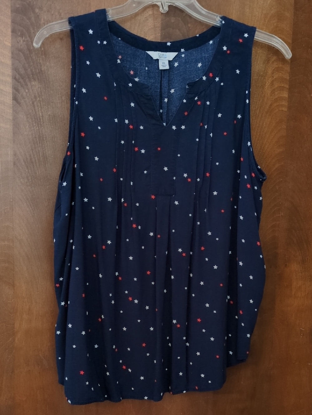 croft & barrow Navy Star-Print Sleeveless Tank